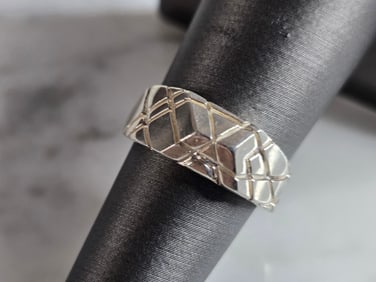 Womens Vintage Estate Sterling Silver Modernist Ring