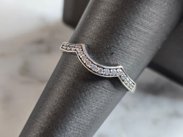 Womens Estate Sterling Silver CZ Spacer Ring