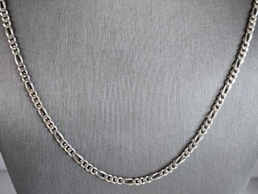 Vintage Estate Sterling Silver Italian Chain Link Necklace