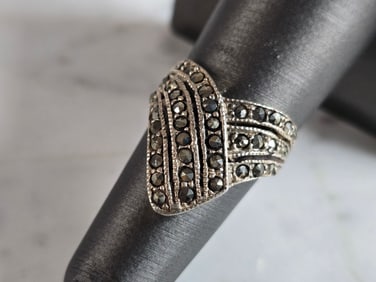 Womens Vintage Estate Sterling Silver Modernist Ring