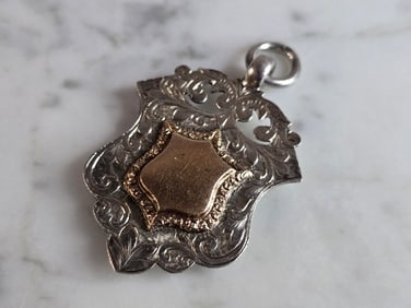 Antique English Sterling Silver Watch Fob Medal