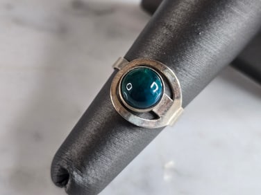 Womens Vintage Estate Sterling Silver Israel Eilat Ring