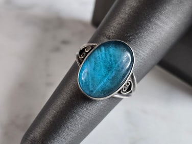 Womens Vintage Estate Sterling Silver Modernist Ring