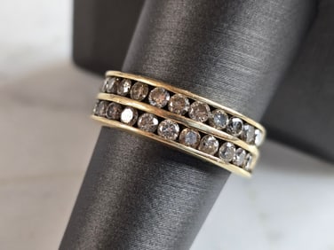 Womens Vintage Estate 10K Yellow Gold Diamond Ring