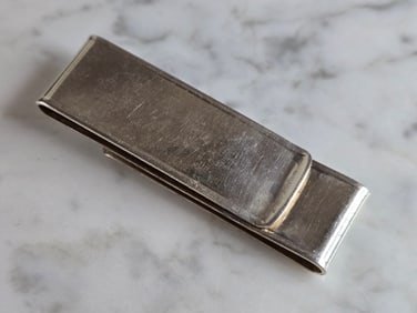 Vintage Estate Sterling Silver Modernist Money Clip