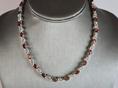 Womens Vintage Estate Sterling Silver Modernist Necklace