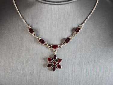 Womens Vintage Estate Sterling Silver Modernist Necklace