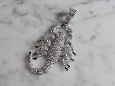 Mens Vintage Estate Sterling Silver Scorpion Pendant