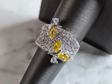 Womens Estate Sterling Silver Modernist Ring