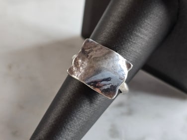 Womens Vintage Estate Sterling Silver Modernist Ring