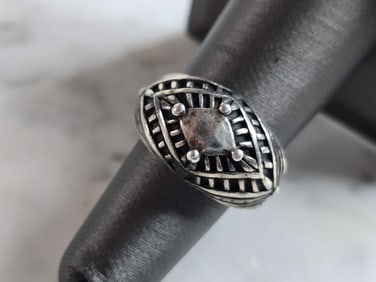 Womens Vintage Estate Sterling Silver Modernist Ring