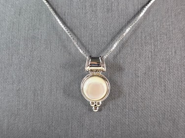 Womens Vintage Estate Sterling Silver Modernist Necklace Pendant