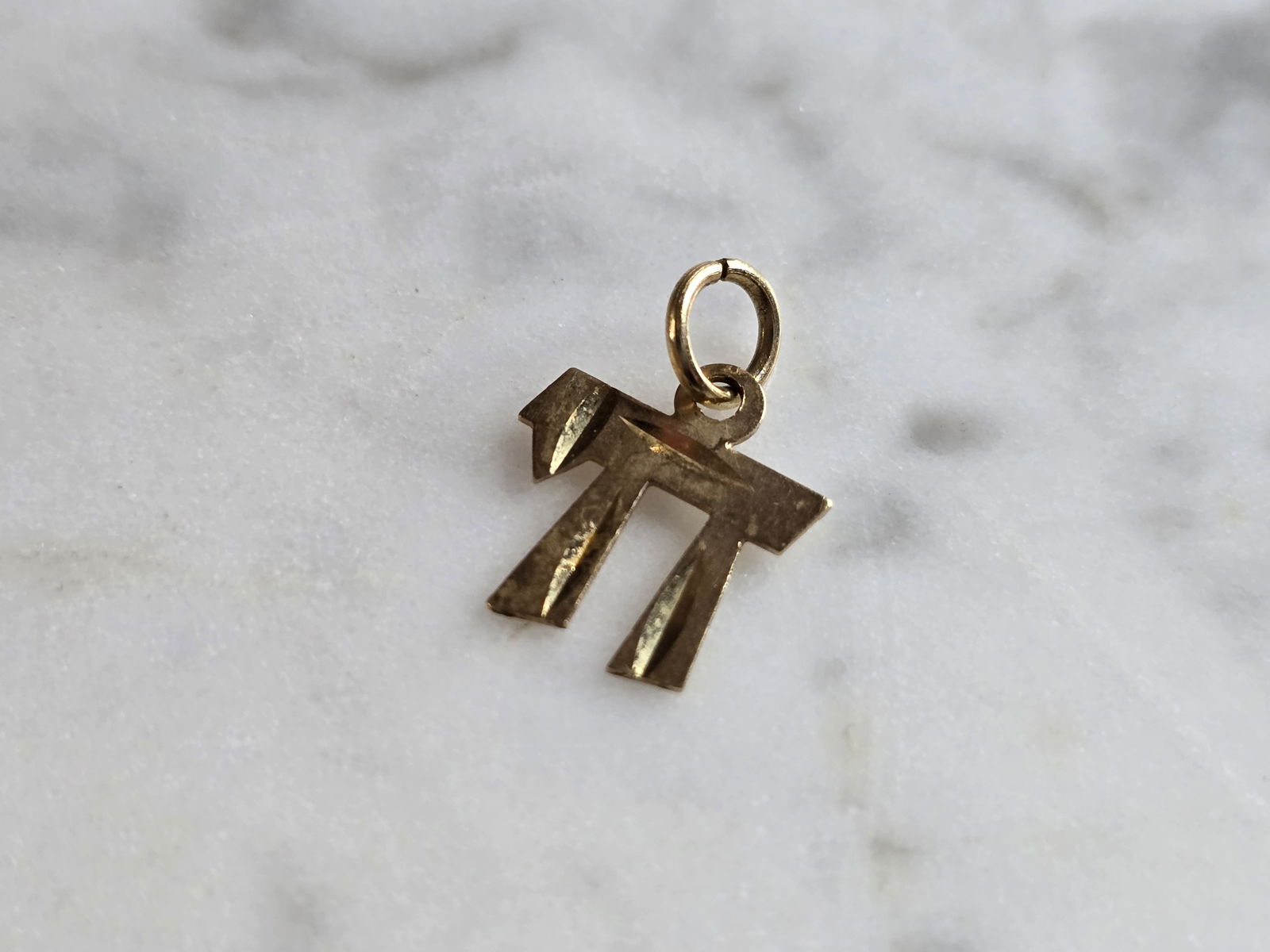 Vintage Estate 14K Gold Jewish Judaica Chai Charm Pendant, (1 of 3)