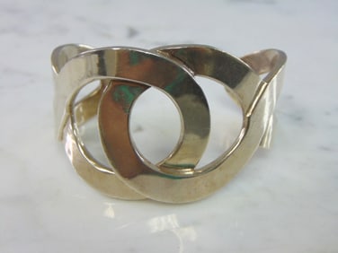Womens Sterling Silver .950 Modernist Cuff Bracelet