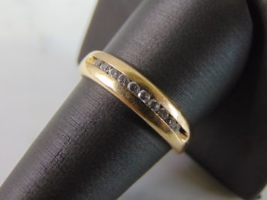 Mens Vintage Estate 14k Yellow Gold Diamond Ring