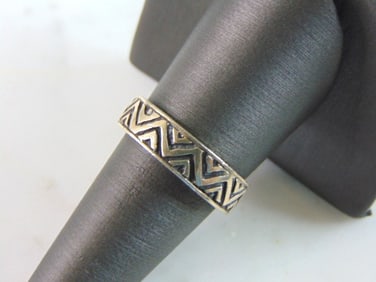 Womens Vintage Estate Sterling Silver Modernist Ring