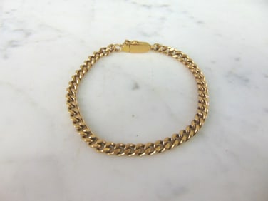 Womens Vintage Estate 18K Yellow Gold Chain Bracelet