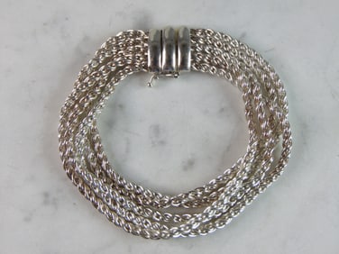 Womens Vintage Estate Sterling Silver Modernist Bracelet