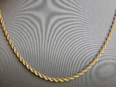 Vintage Estate 14K Yellow Gold Silk Rope Necklace