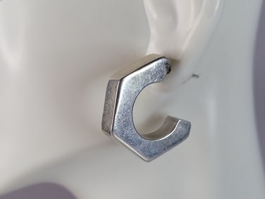 Sterling Silver Fashion Open Hoop Stick Earrings