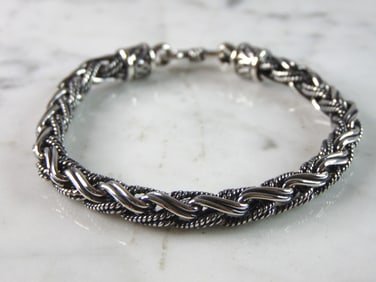 Womens Vintage Estate Sterling Silver Modernist Bracelet
