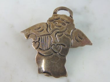 Womens Vintage Sterling Silver Cupid Brooch