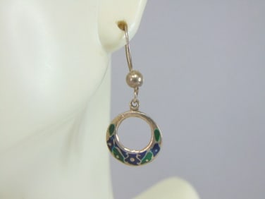 Womens Vintage Sterling Silver Southwestern Earrings