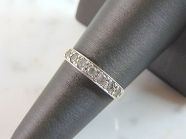 Womens Vintage Estate Sterling Silver CZ Ring