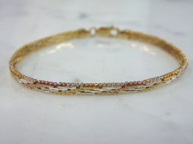 Womens Vintage Sterling Silver Gold Tone Bracelet