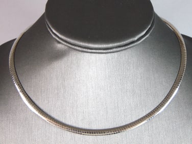 Womens Vintage Estate 14K White & Yellow Gold Reversible Necklace