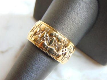 Womens Vintage Estate 14K Yellow Gold Band Ring