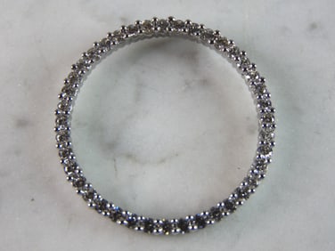 Womens Vintage Estate Sterling Silver CZ Eternity Pendant