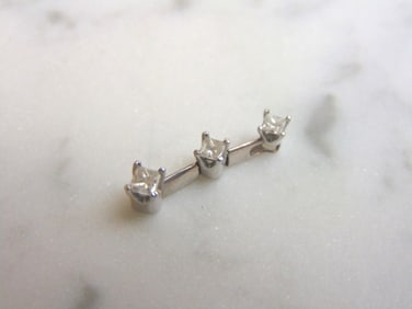 Womens Vintage 14K White Gold Hinged Diamond Pendant