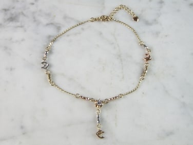 Womens Vintage Estate 14K Yellow Gold Dolphin Bracelet