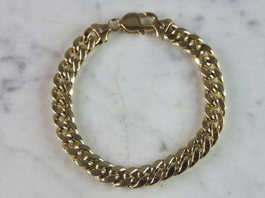 Mens Vintage Estate 14K Yellow Gold Chain Link Bracelet