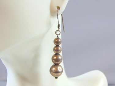 Womens Vintage Estate Sterling Silver Dangle Earrings