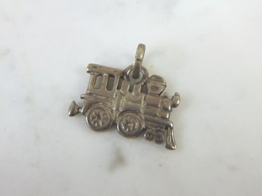 Womens Vintage Estate Sterling Silver Train Pendant