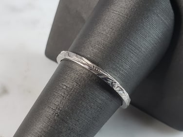 Womens Vintage Estate 14K White Gold Wedding Band Ring