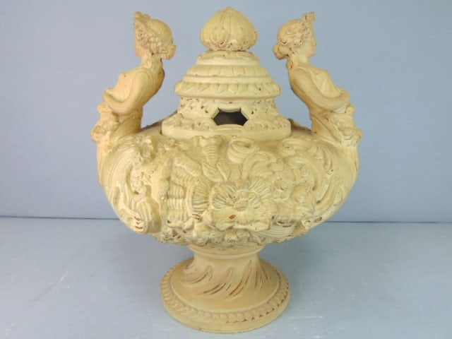 Vintage Decorative Victorian Style Clay Compote (1 of 10)