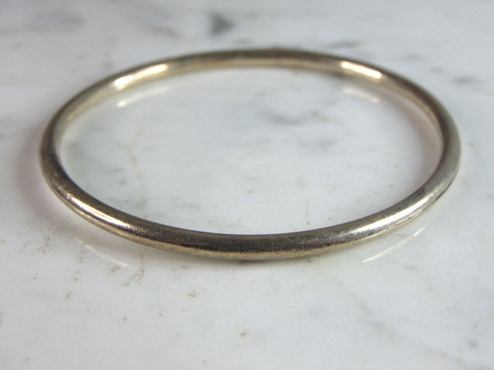 Womens Vintage Estate Sterling Silver Modernist Bangle Bracelet (1 of 2)
