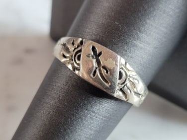 Womens Vintage Estate Sterling Silver Southwestern Lizard Ring
