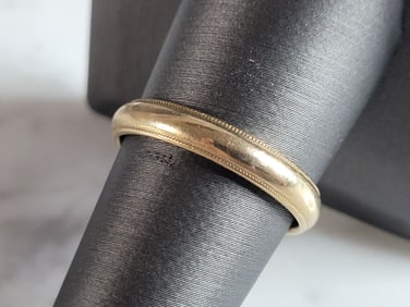 Mens Vintage Estate 14K Yellow Gold Artcarved Wedding Band Ring