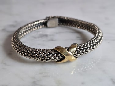 Womens Vintage Estate Sterling Silver Modernist Bracelet