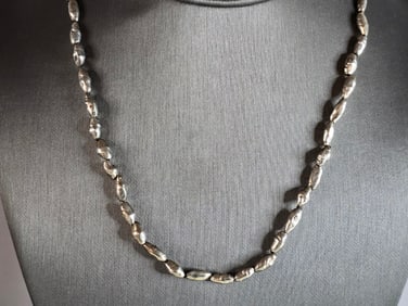 Women's Vintage Estate Sterling Silver Modernist Brutalist Necklace