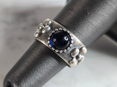 Womens Vintage Estate Sterling Silver Modernist Ring