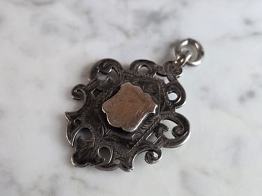 Antique English Sterling Silver Watch Fob Medal