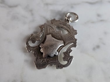 Antique English Sterling Silver Watch Fob Medal
