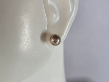 Womens Vintage Estate Sterling Silver Stud Earrings