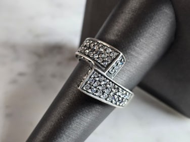 Womens Vintage Estate Sterling Silver Modernist Ring