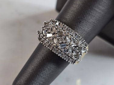 Womens Vintage Estate 10K Yellow Gold 1ct Diamond Ring